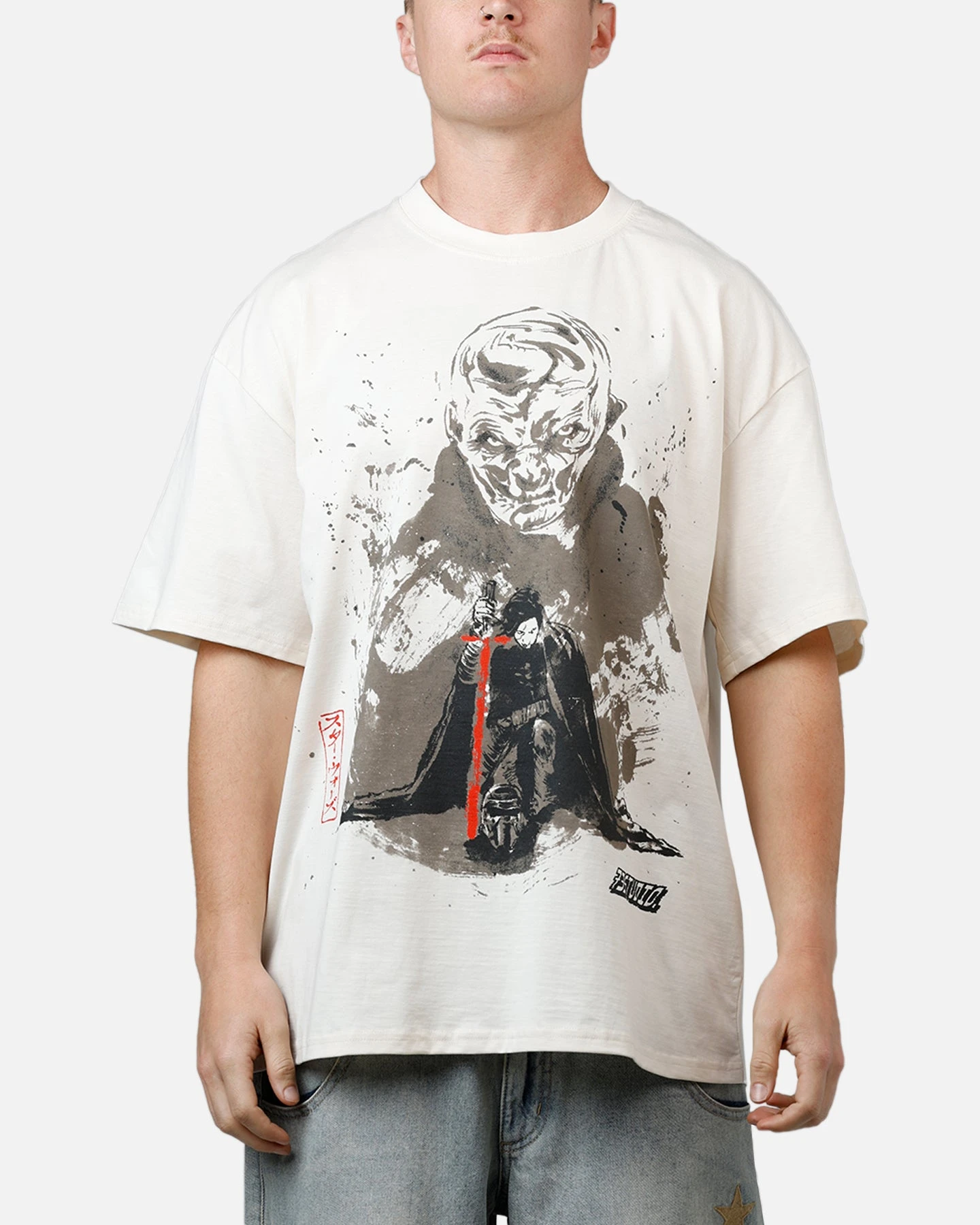 73 Studio Star Wars Takumi Last Jedi Vintage T-Shirt Off White 3 73 Studio Star Wars Takumi Last Jedi Vintage T-Shirt Off White