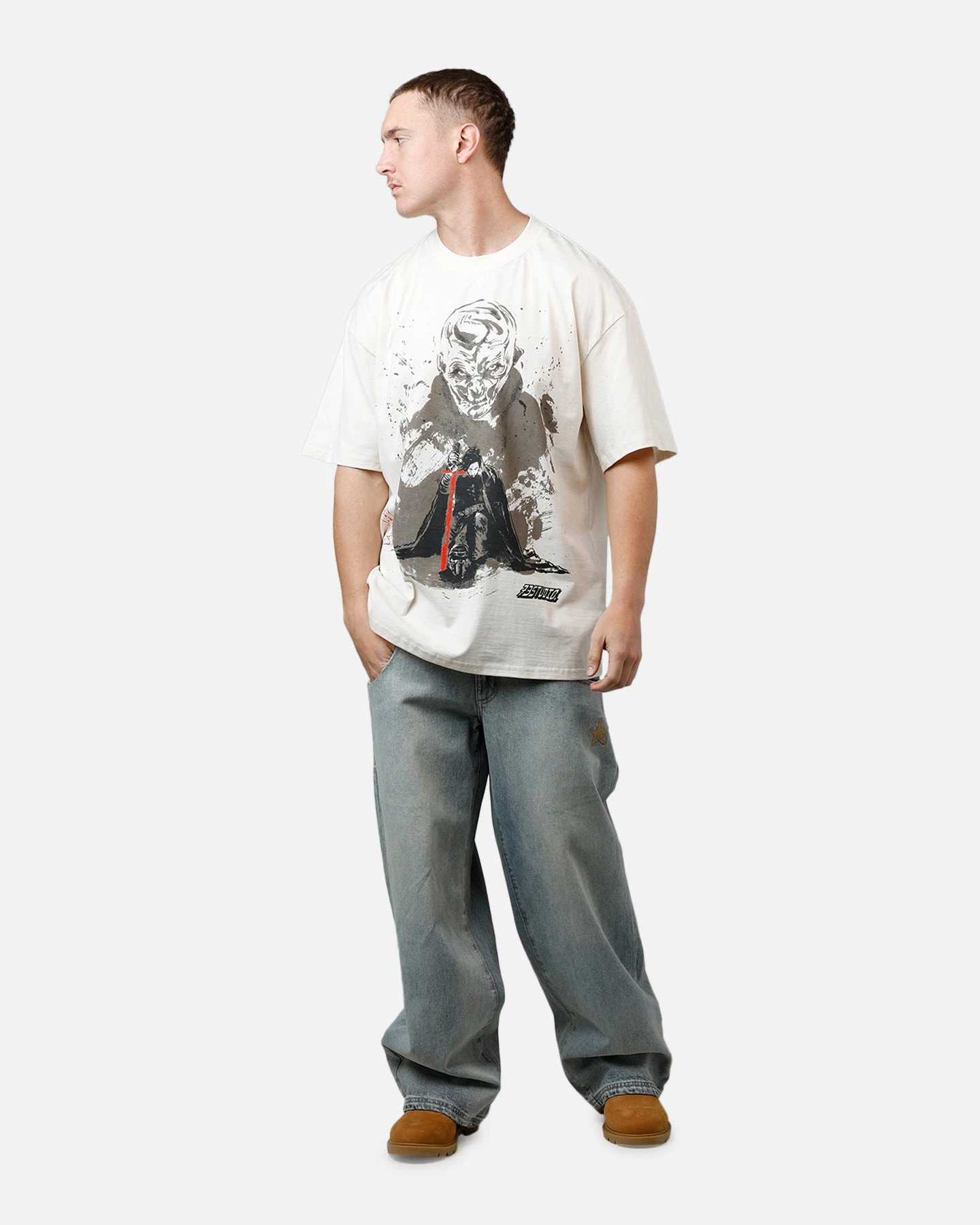 73 Studio Star Wars Takumi Last Jedi Vintage T-Shirt Off White 5 73 Studio Star Wars Takumi Last Jedi Vintage T-Shirt Off White - Image 3