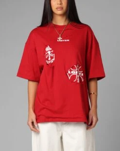 Loiter Destruction T-Shirt Red