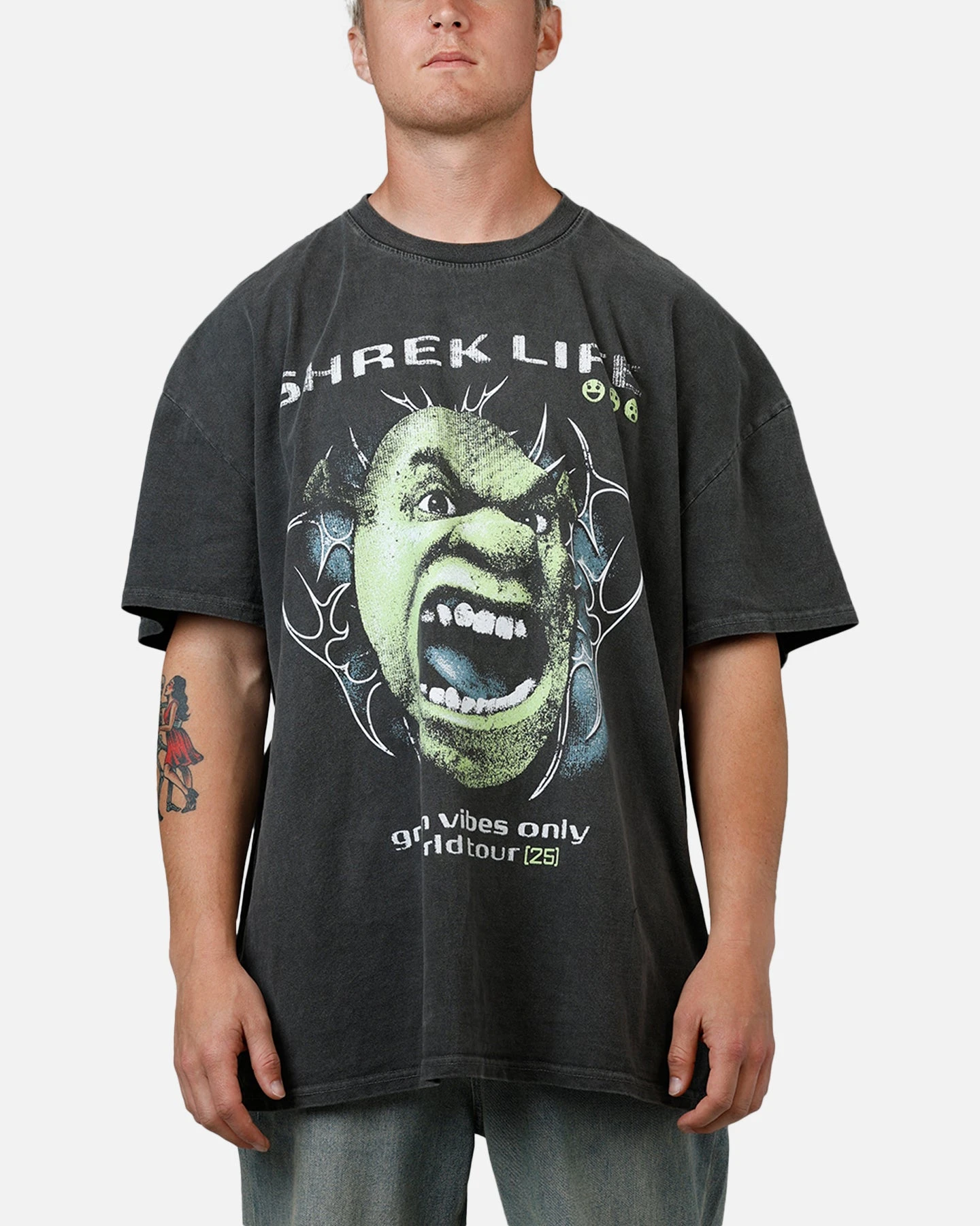73 Studio X Shrek Rave Vintage T-Shirt Black Wash 3 73 Studio X Shrek Rave Vintage T-Shirt Black Wash