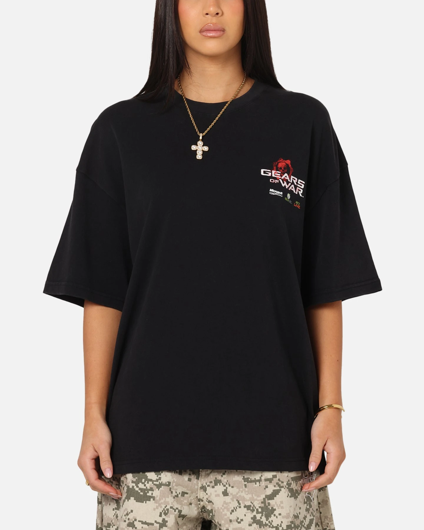 73 Studio X Gears Of War Lancer Vintage T-Shirt Black Acidwash 4 73 Studio X Gears Of War Lancer Vintage T-Shirt Black Acidwash - Image 2