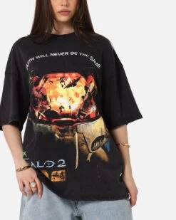 73 Studio X Halo Halo 2 Masterchief Vintage T-Shirt Black Acidwash 16 73 Studio X Halo Halo 2 Masterchief Vintage T-Shirt Black Acidwash -Culture Kings 02054902 YB017 womens 0070