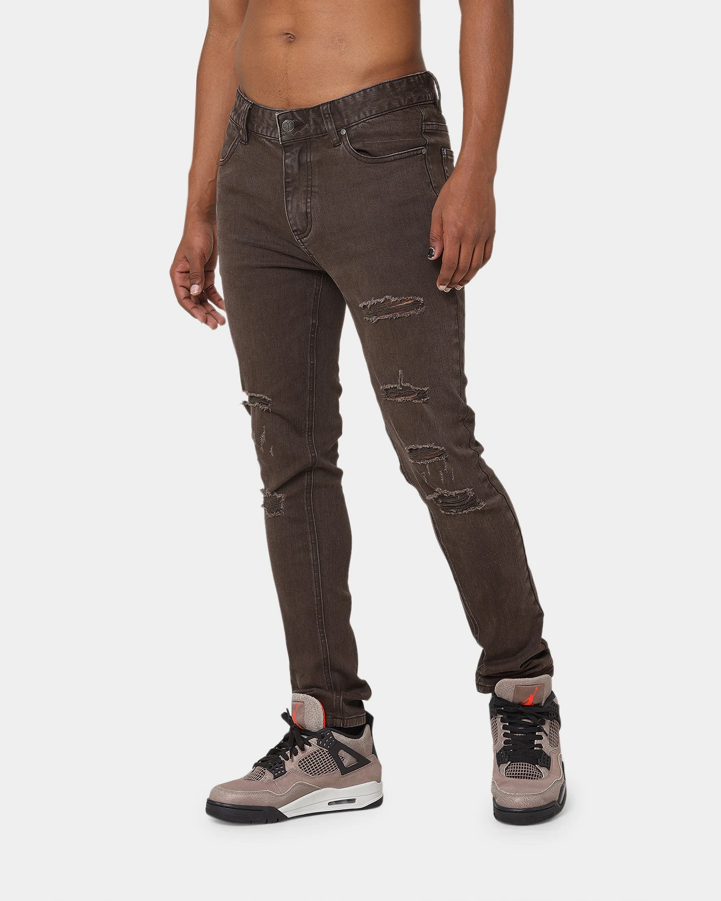 Carré Rugueux Distressed Skinny Jeans Taupe/Dark Taupe 3 Carré Rugueux Distressed Skinny Jeans Taupe/Dark Taupe