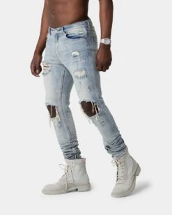 Saint Morta Destroyer Distressed Jeans Vintage Blue -Culture Kings 03006968 YX561 mens 0000060