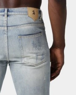 Saint Morta Destroyer Distressed Jeans Vintage Blue -Culture Kings 03006968 YX561 mens 0000070