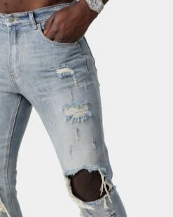 Saint Morta Destroyer Distressed Jeans Vintage Blue -Culture Kings 03006968 YX561 mens 0000080