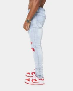 Carre BU Rugueux Distressed Jeans Light Blue -Culture Kings 03007512 YL200 mens 0050