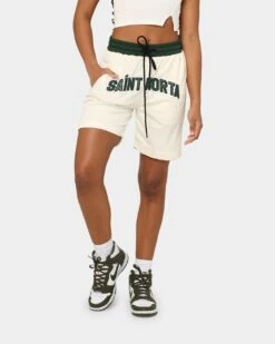Saint Morta Kingdom Basketball Shorts Off White/Green