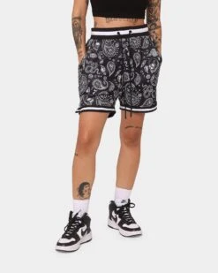 Saint Morta Paisley Olympus Ball Shorts Black/White