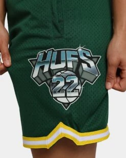 HUF Basketball Shorts Green 19 HUF Basketball Shorts Green -Culture Kings 03008578 YG600 womens 0090