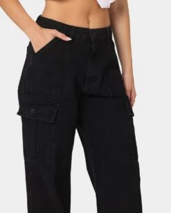 XXIII Women's Poppy Wide Leg Cargo Pants Washed Black -Culture Kings 03008678 YW607 womens 0070