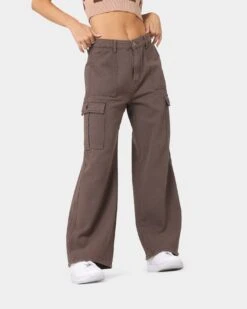 XXIII Women's Poppy Wide Leg Cargo Pants Brown 14 XXIII Women's Poppy Wide Leg Cargo Pants Brown -Culture Kings 03008678 YX300 womens 0010