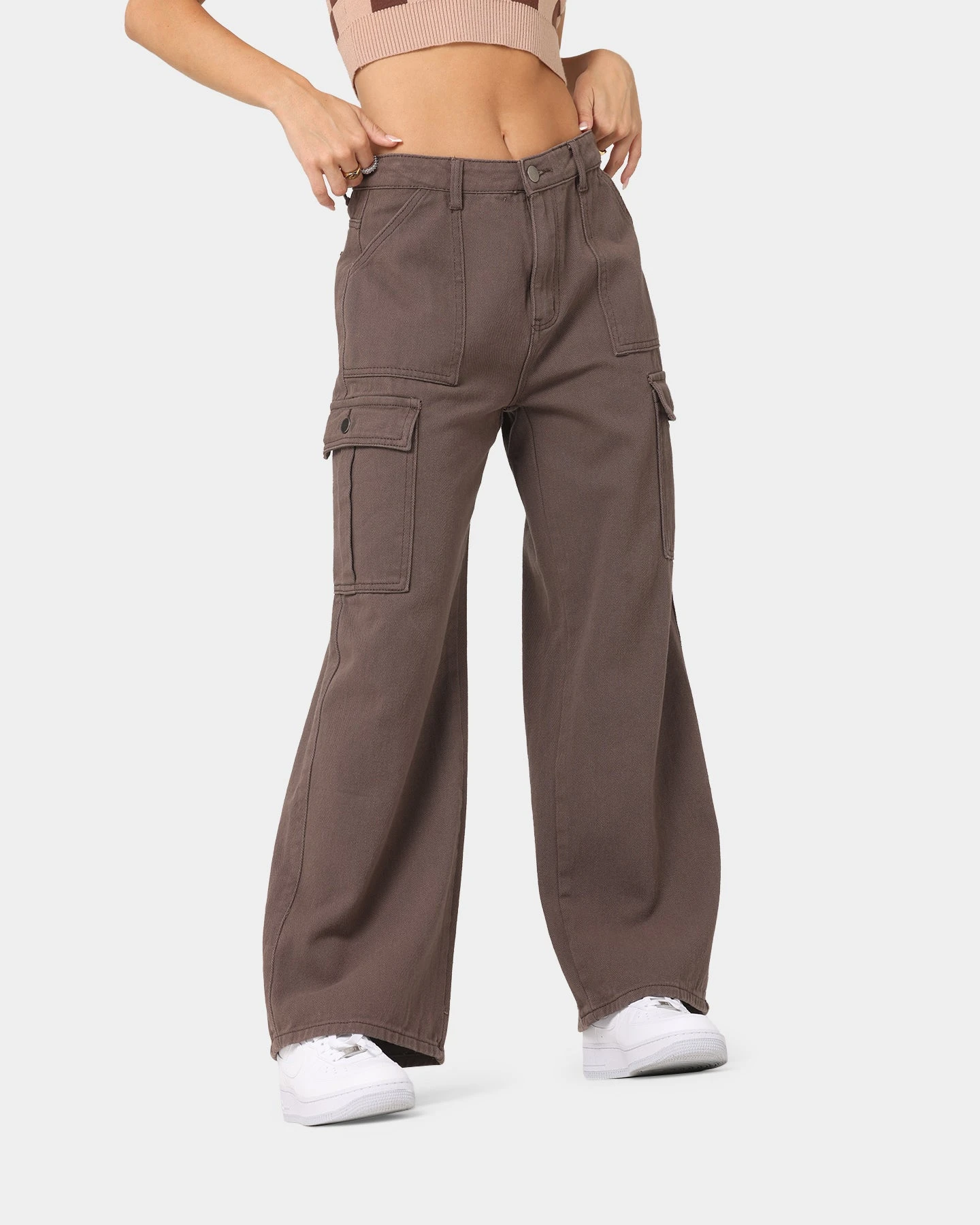XXIII Women's Poppy Wide Leg Cargo Pants Brown 5 XXIII Women's Poppy Wide Leg Cargo Pants Brown - Image 3