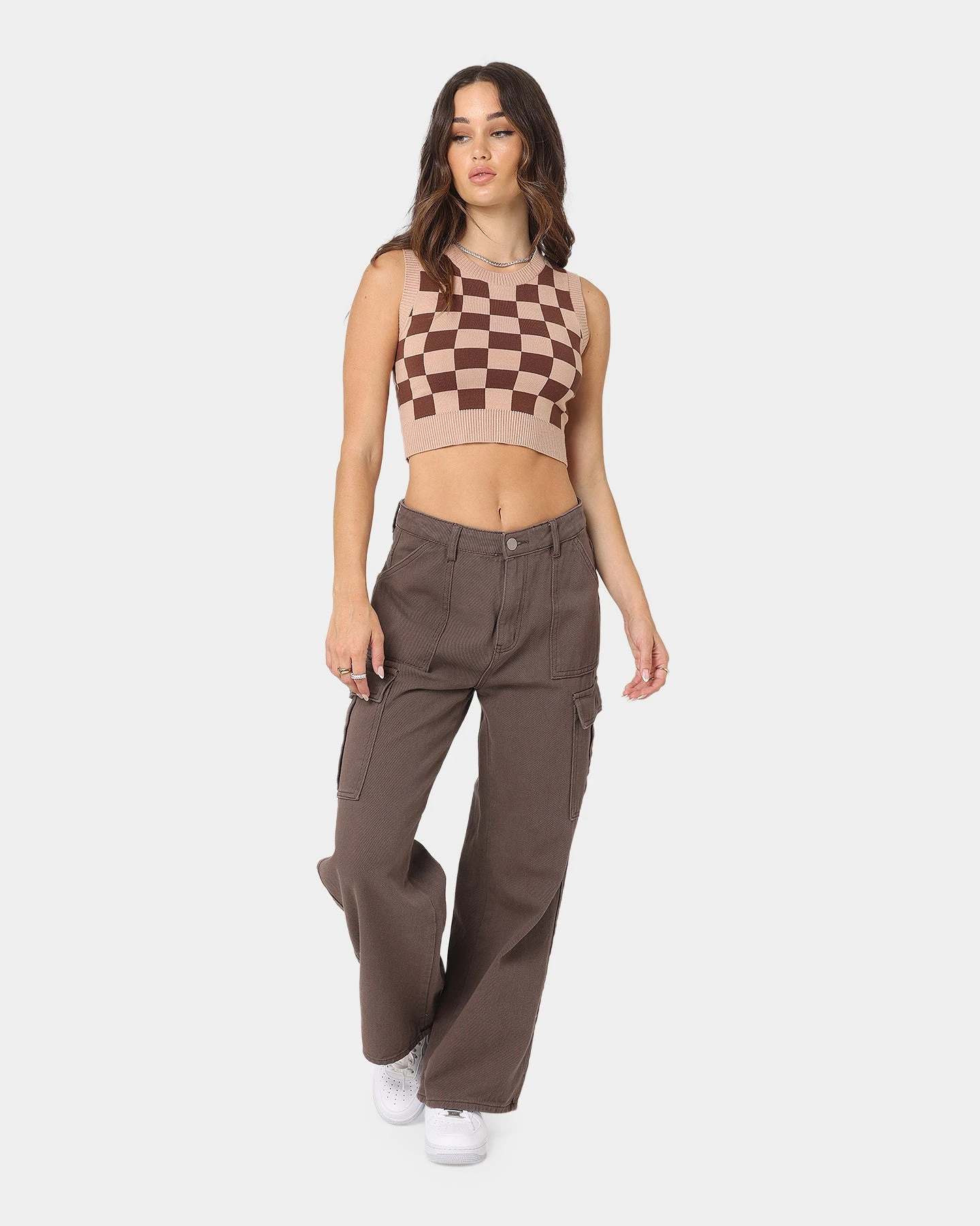 XXIII Women's Poppy Wide Leg Cargo Pants Brown 6 XXIII Women's Poppy Wide Leg Cargo Pants Brown - Image 4