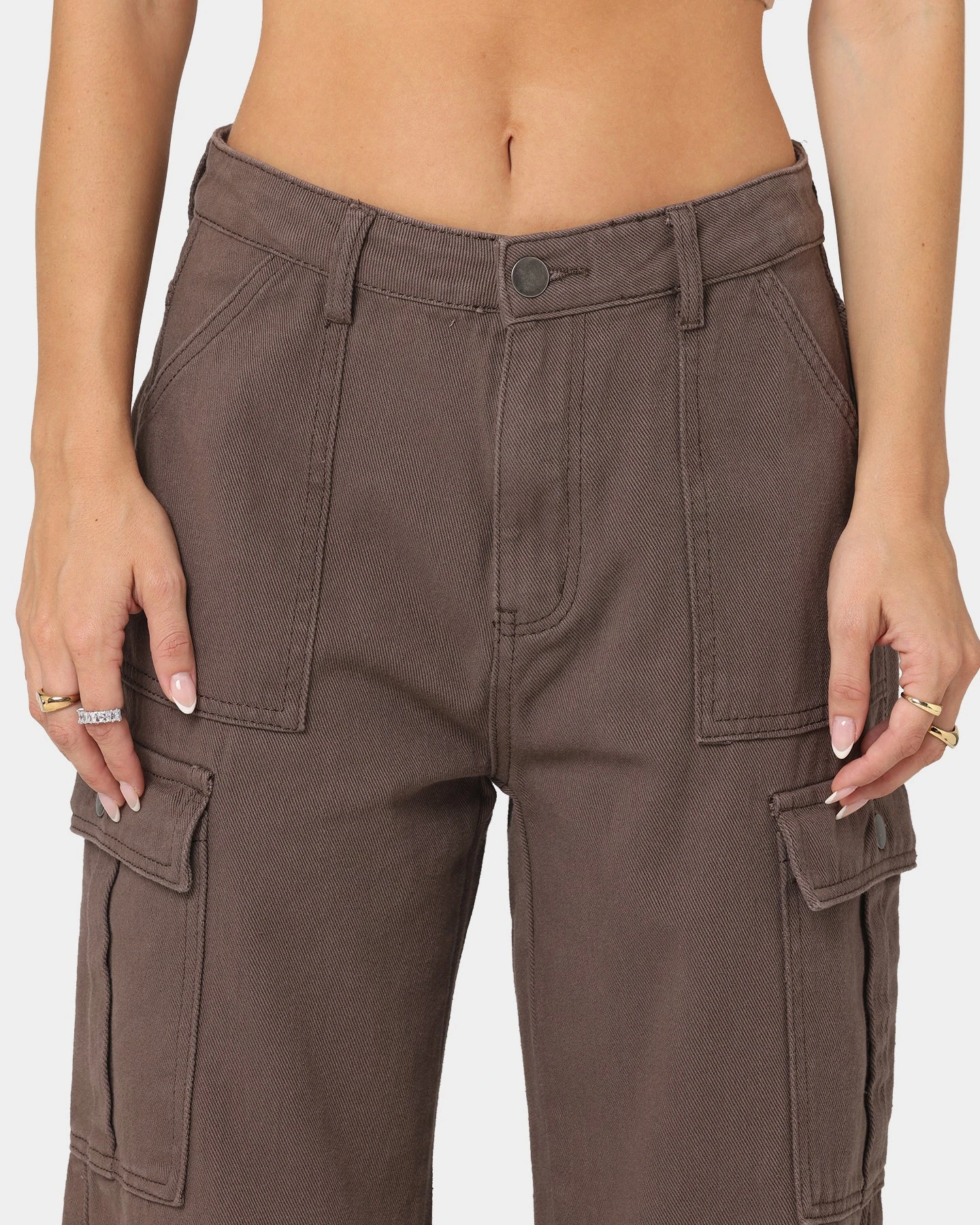 XXIII Women's Poppy Wide Leg Cargo Pants Brown 7 XXIII Women's Poppy Wide Leg Cargo Pants Brown - Image 5