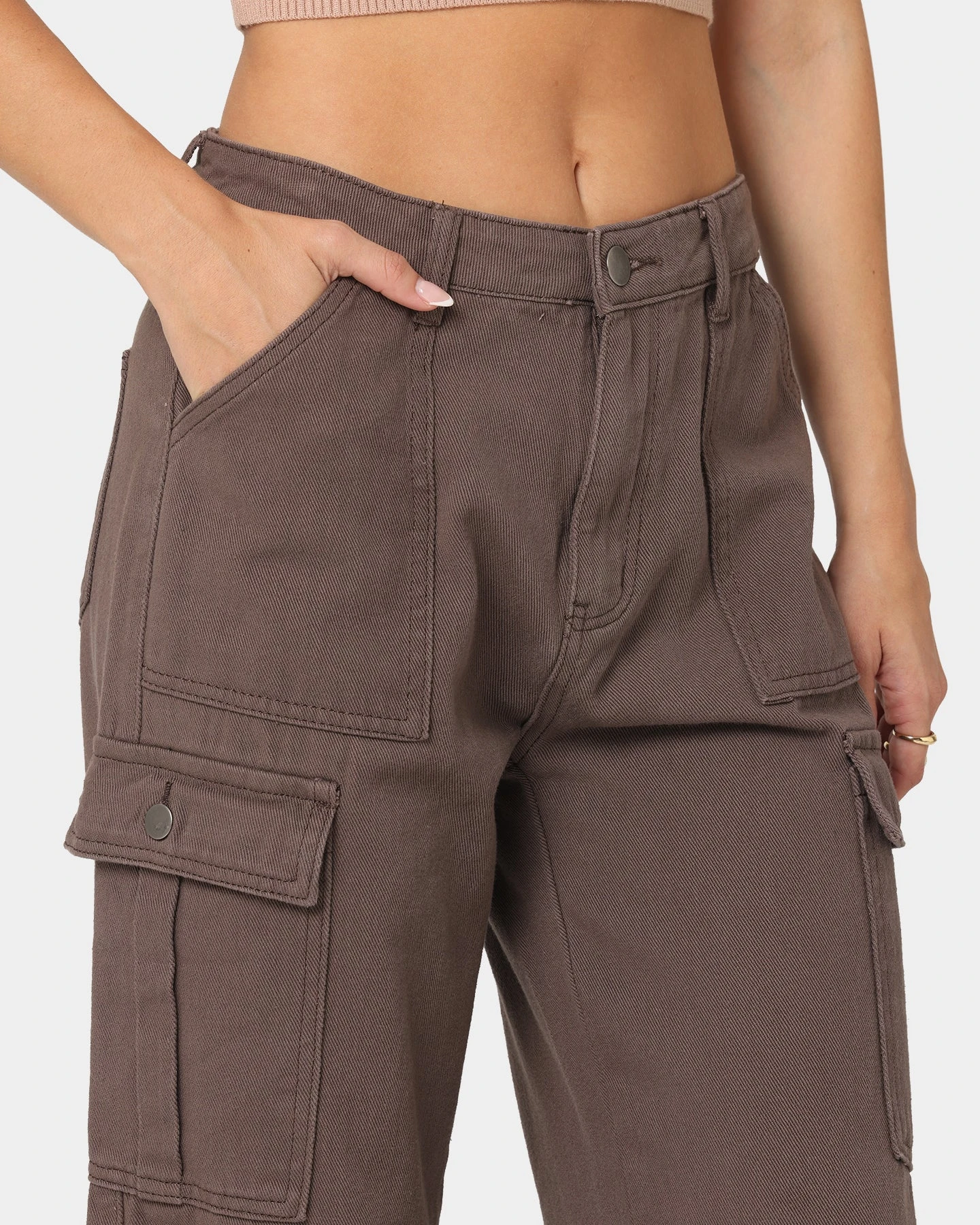 XXIII Women's Poppy Wide Leg Cargo Pants Brown 11 XXIII Women's Poppy Wide Leg Cargo Pants Brown - Image 9