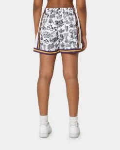 Mitchell & Ness Women's Los Angeles Lakers Doodle Shorts Black/White -Culture Kings 03009580 YB012 womens 0040