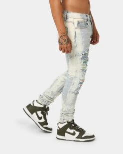 MNML X409 Stretch Rhinestone Denim Jeans Blue -Culture Kings 03009596 YX001 mens 000050