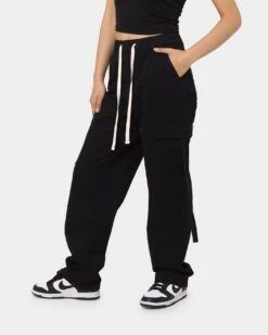 MNML Women's Baggy Cargo Pants Black -Culture Kings 03010298 YB001 womens 0060