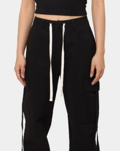 MNML Women's Baggy Cargo Pants Black -Culture Kings 03010298 YB001 womens 0070
