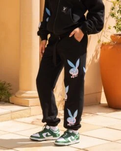 Playboy By Culture Kings Lit Bunny Track Pants Black -Culture Kings 03011205 YB001 womens 0060