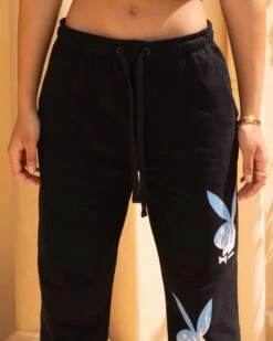 Playboy By Culture Kings Lit Bunny Track Pants Black -Culture Kings 03011205 YB001 womens 0070