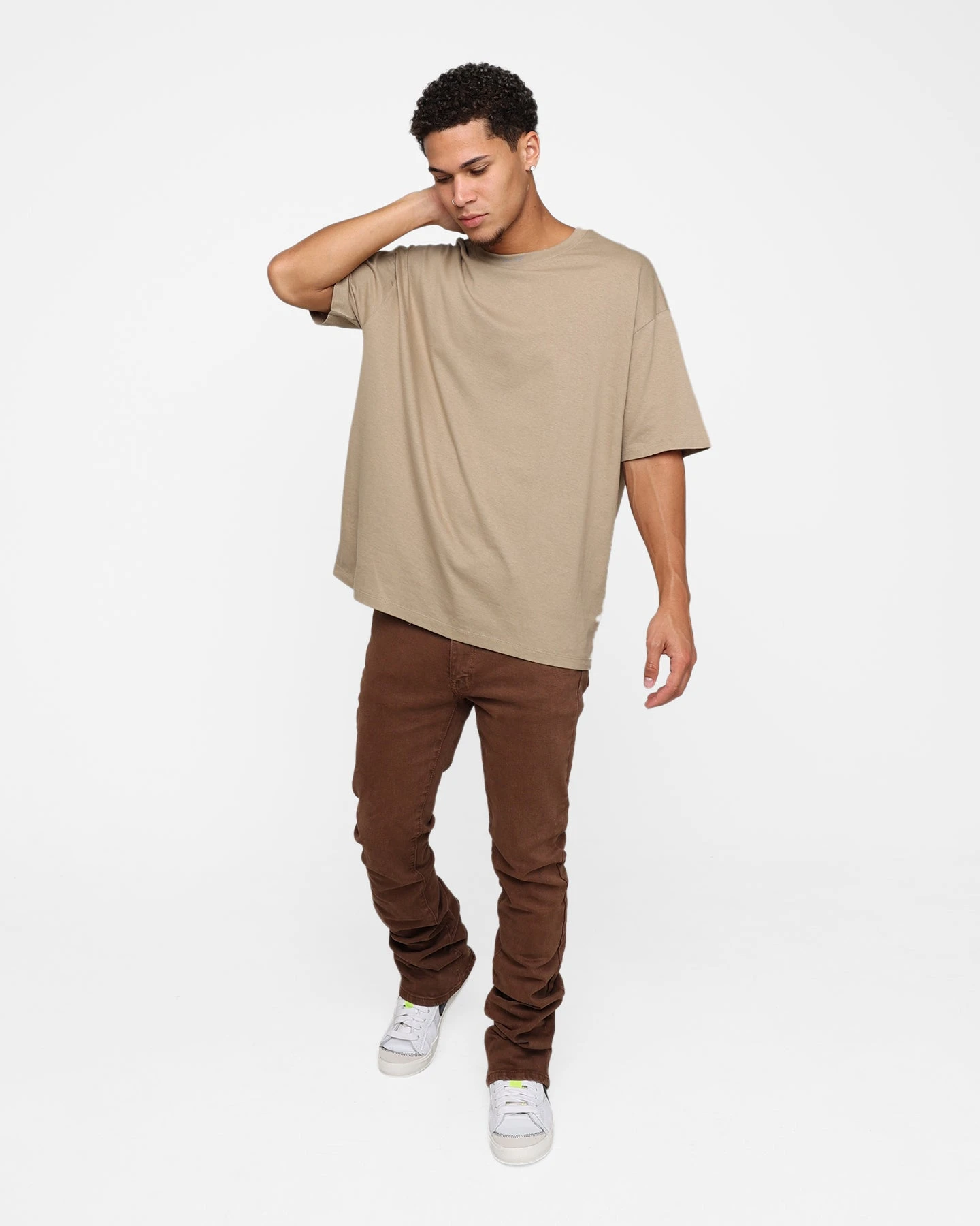 MNML X491 Convertible Skinny Denim Jeans Brown 4 MNML X491 Convertible Skinny Denim Jeans Brown - Image 2