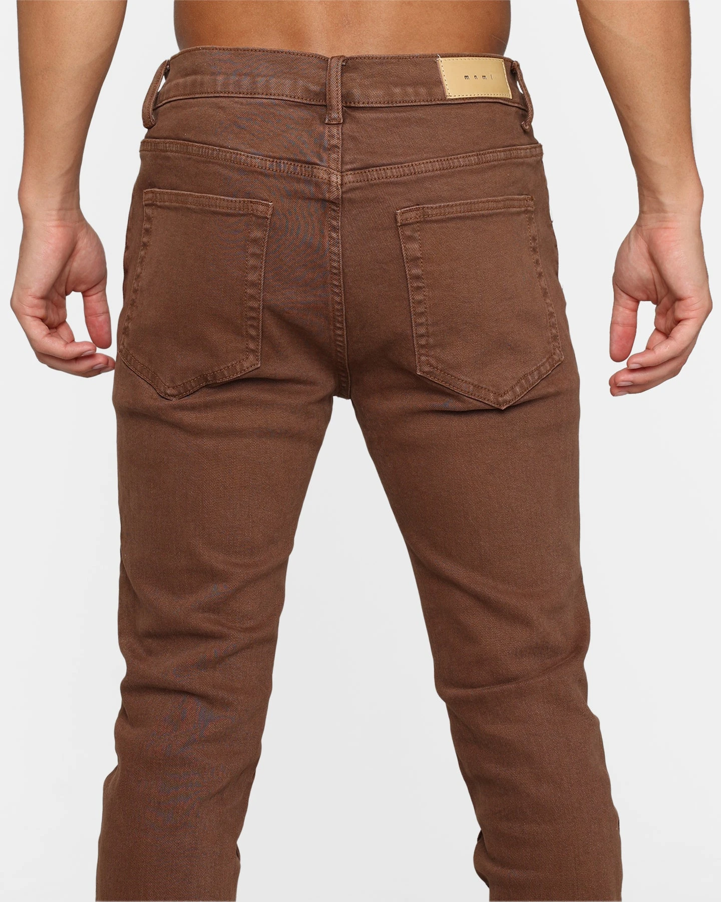 MNML X491 Convertible Skinny Denim Jeans Brown 10 MNML X491 Convertible Skinny Denim Jeans Brown - Image 8