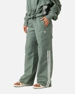 Adidas Women's 3 Stripes Cargo Pants Trace Green