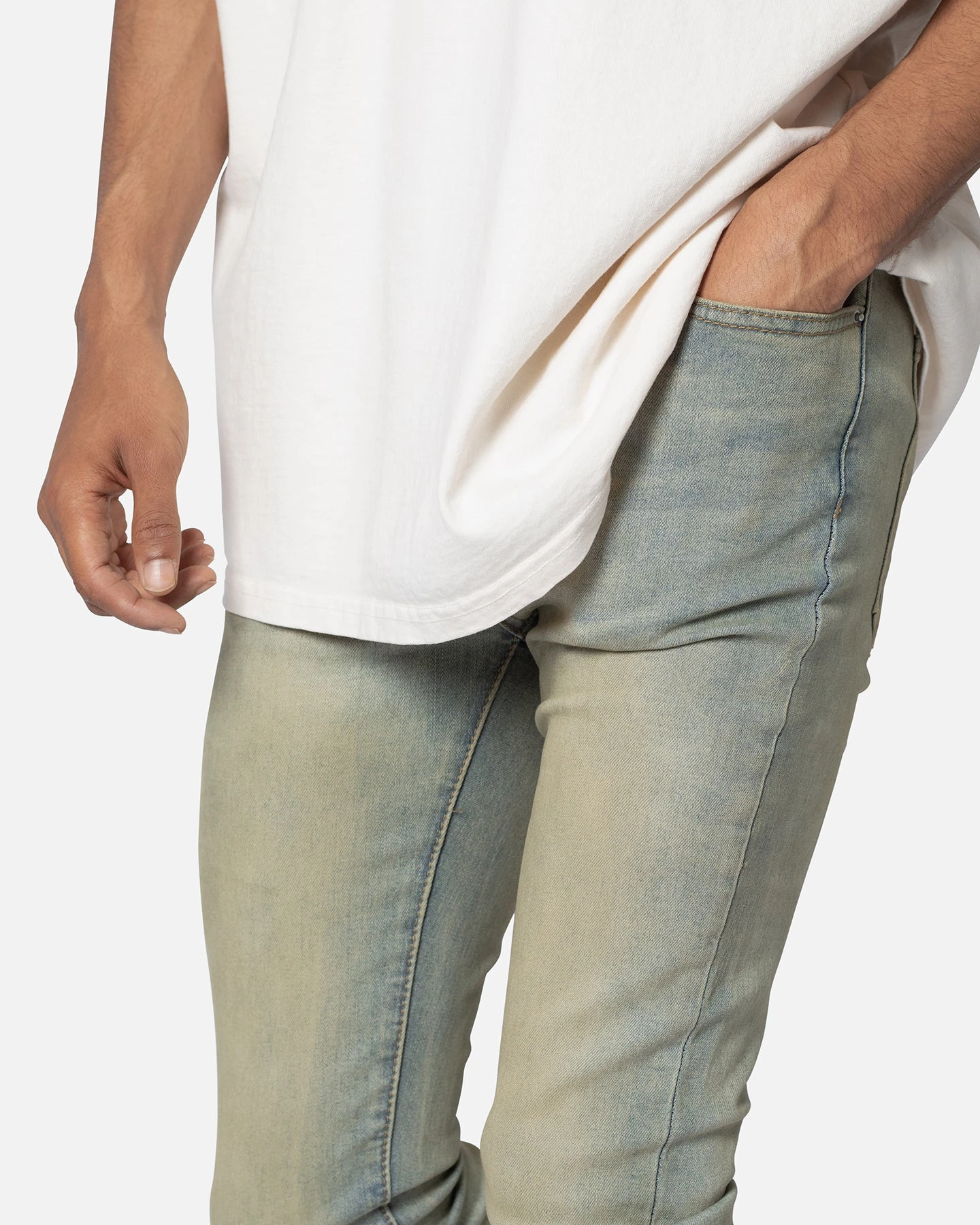 MNML X514 Skinny Stacked Denim Jeans Vintage Blue 8 MNML X514 Skinny Stacked Denim Jeans Vintage Blue - Image 6