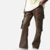 MNML Leather Double Snap Cargo Pants Chocolate -Culture Kings 03011781 YC360 mens 0010