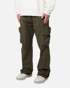 MNML Drawcord Flare Cargo Pants Olive -Culture Kings 03011860 YO100 mens 0020