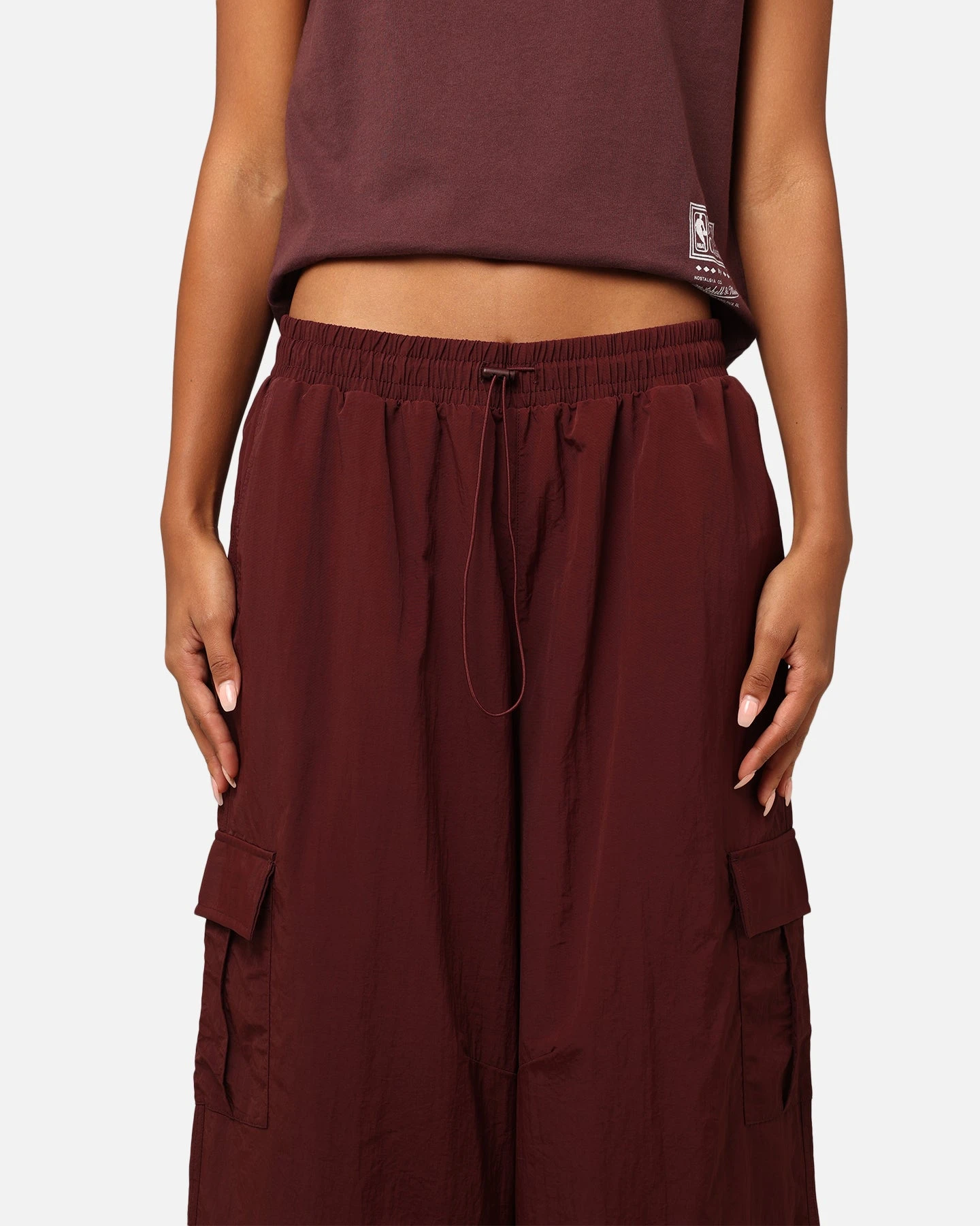 Mitchell & Ness Women's Chicago Bulls Wavey Text Cargo Pants Fudge 9 Mitchell & Ness Women's Chicago Bulls Wavey Text Cargo Pants Fudge - Image 7