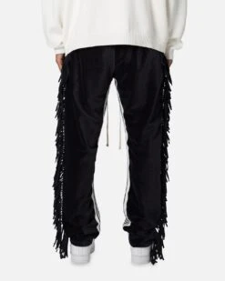 MNML Fringe Velour Sweatpants Black -Culture Kings 03012021 YB001 mens 0040