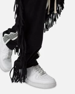 MNML Fringe Velour Sweatpants Black -Culture Kings 03012021 YB001 mens 0060