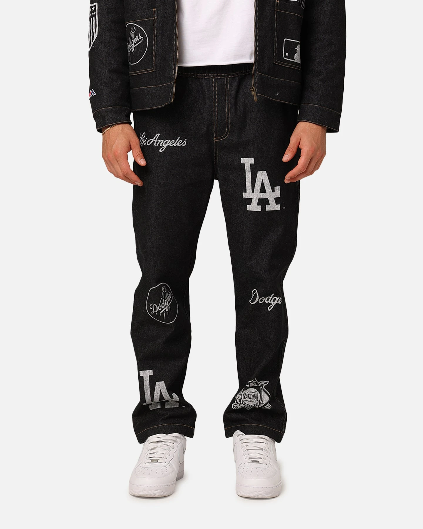 Majestic Athletic Los Angeles Dodgers Etched Denim Jeans Washed Black Denim 3 Majestic Athletic Los Angeles Dodgers Etched Denim Jeans Washed Black Denim