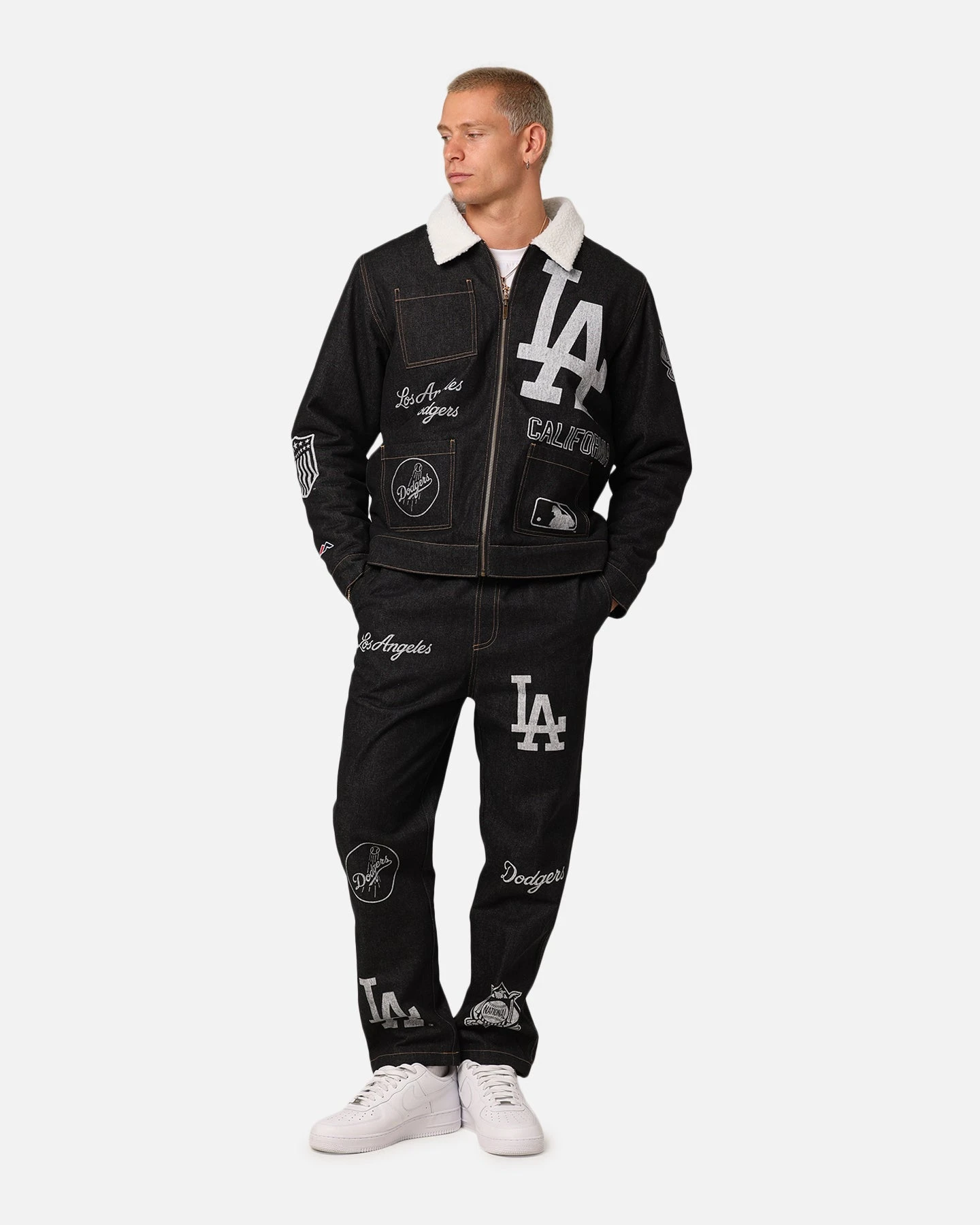 Majestic Athletic Los Angeles Dodgers Etched Denim Jeans Washed Black Denim 4 Majestic Athletic Los Angeles Dodgers Etched Denim Jeans Washed Black Denim - Image 2