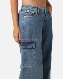 Calvin Klein Women's Extreme Low Rise Baggy Cargo Jeans Denim Medium 02 12 Calvin Klein Women's Extreme Low Rise Baggy Cargo Jeans Denim Medium 02 -Culture Kings 03012153 YD706 womens 00030