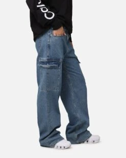 Calvin Klein 90's Loose Cargo Jeans Stone Mid Blue -Culture Kings 03012228 YS862 womens 00060