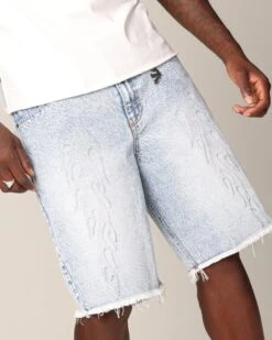 Saint Morta Inferno Baggy Denim Shorts Blue Acidwash 11 Saint Morta Inferno Baggy Denim Shorts Blue Acidwash -Culture Kings 03012270 YX002 mens 0000030