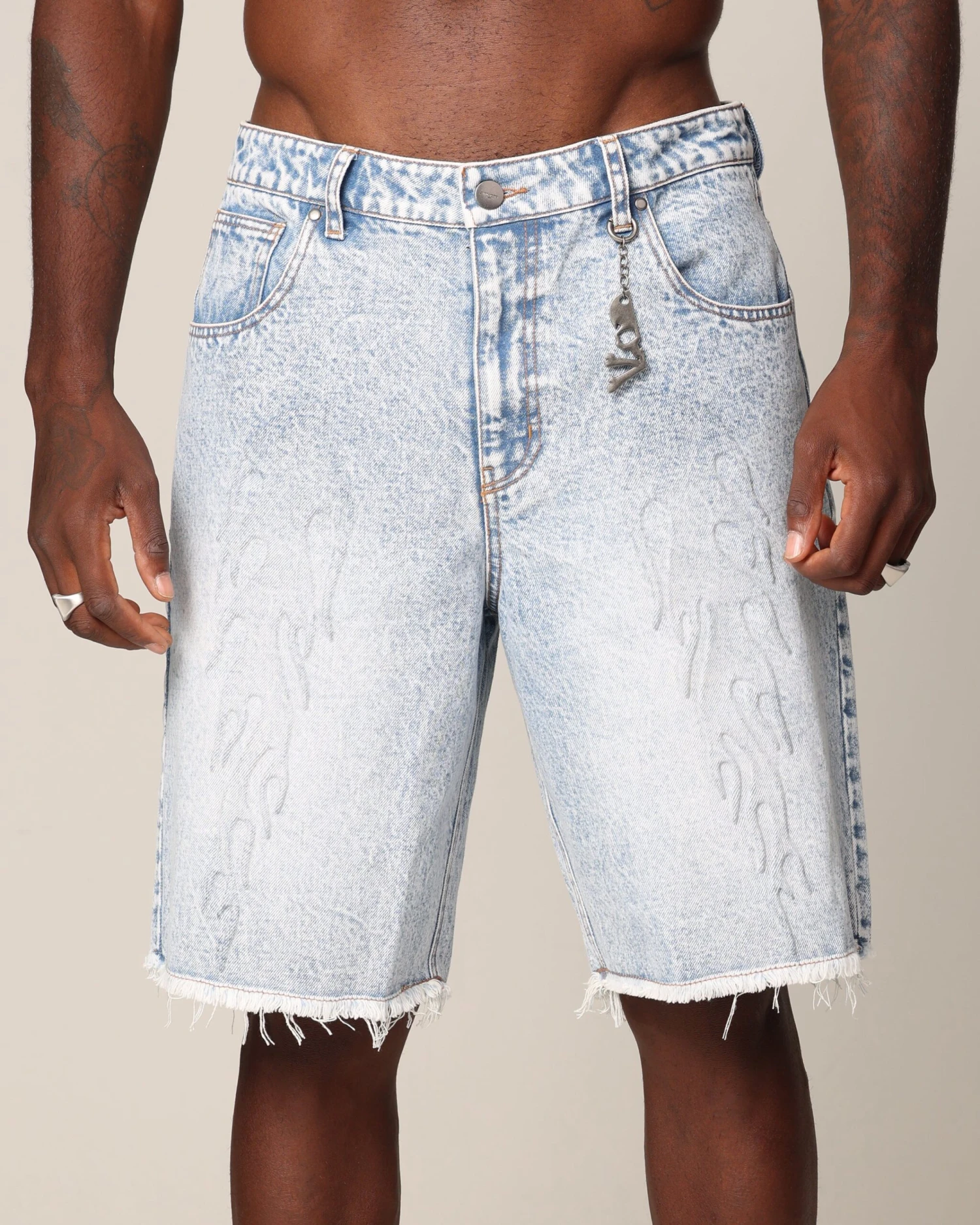 Saint Morta Inferno Baggy Denim Shorts Blue Acidwash 9 Saint Morta Inferno Baggy Denim Shorts Blue Acidwash - Image 7