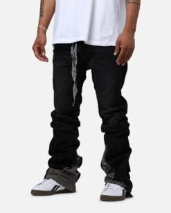 Lifted Anchors "Steffi" Knitted Stacked Flare Jeans Black/Oak 11 Lifted Anchors "Steffi" Knitted Stacked Flare Jeans Black/Oak -Culture Kings 03012285 YE149 mens 0040