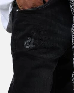 Lifted Anchors "Steffi" Knitted Stacked Flare Jeans Black/Oak 15 Lifted Anchors "Steffi" Knitted Stacked Flare Jeans Black/Oak -Culture Kings 03012285 YE149 mens 0080