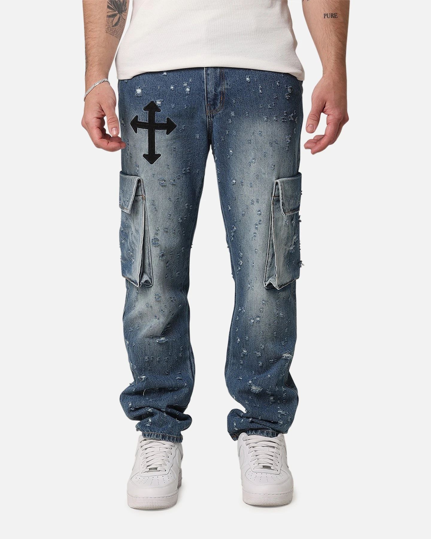Saint Morta Sorcery Cargo Jeans Washed Blue 3 Saint Morta Sorcery Cargo Jeans Washed Blue