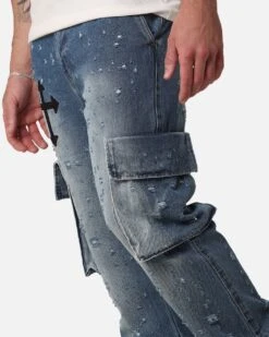 Saint Morta Sorcery Cargo Jeans Washed Blue 13 Saint Morta Sorcery Cargo Jeans Washed Blue -Culture Kings 03012492 YW645 mens 00040