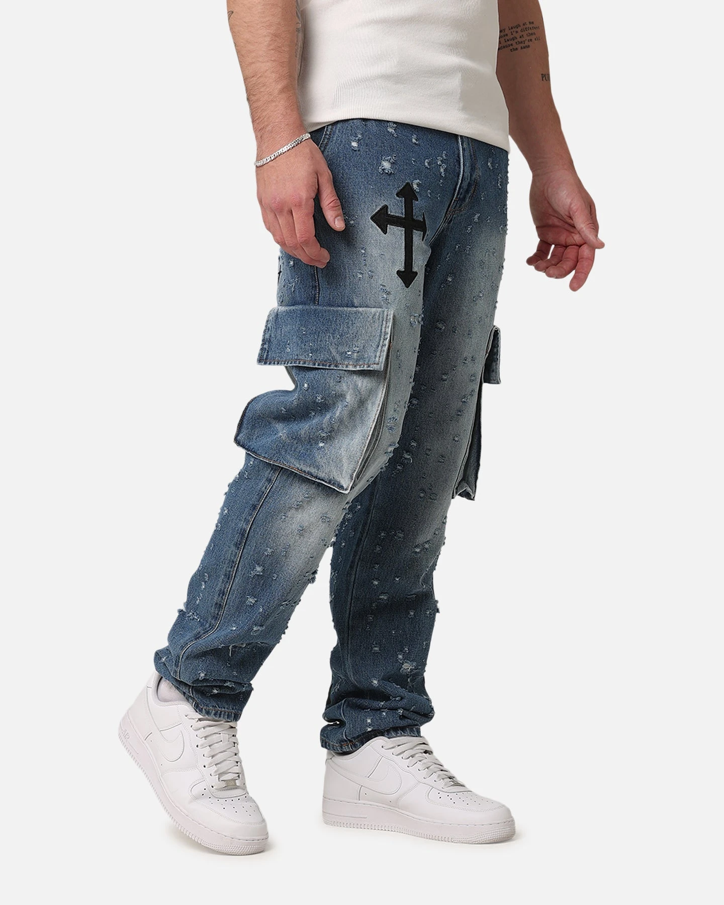 Saint Morta Sorcery Cargo Jeans Washed Blue 7 Saint Morta Sorcery Cargo Jeans Washed Blue - Image 5