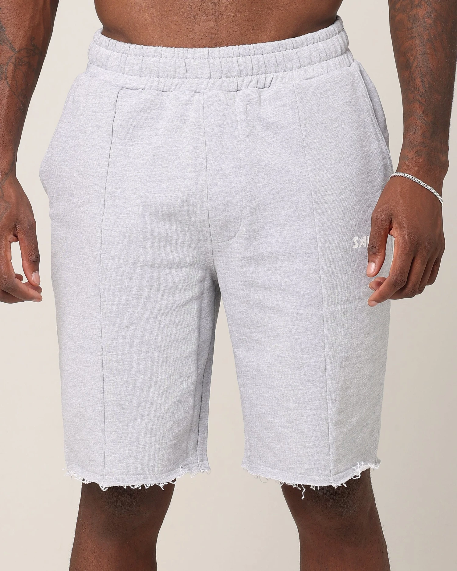 Saint Morta Baggy 90's Sweat Shorts Light Grey Marl 9 Saint Morta Baggy 90's Sweat Shorts Light Grey Marl - Image 7