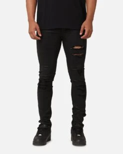 Saint Morta Wax Destroy Dynasty Jeans Black