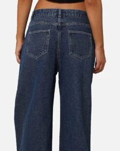 XXIII Women's Wide Leg Cut Hem Jeans Mid Blue -Culture Kings 03012618 YB673 womens 0080