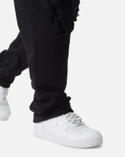 MNML Shred Layered Baggy Sweatpants Black -Culture Kings 03012643 YB001 mens 0060